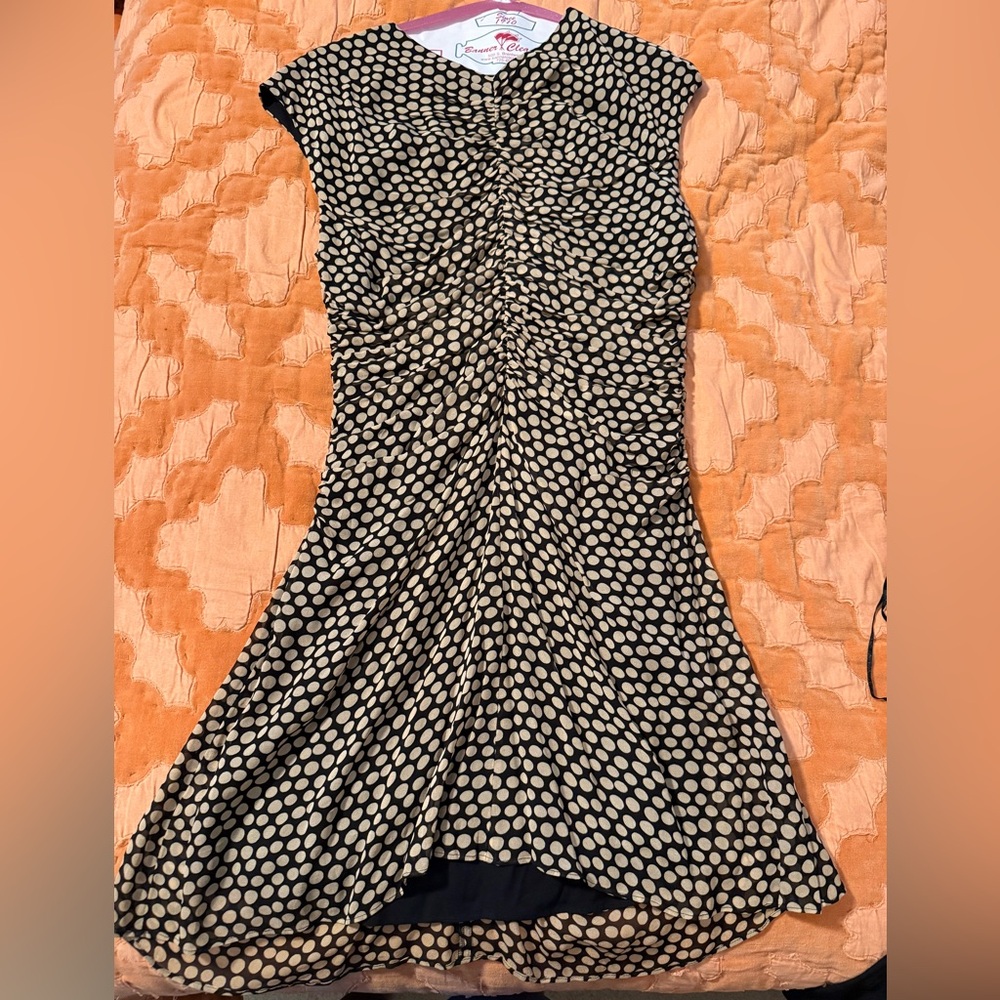 Banana Republic Black and Cream Midi Dress